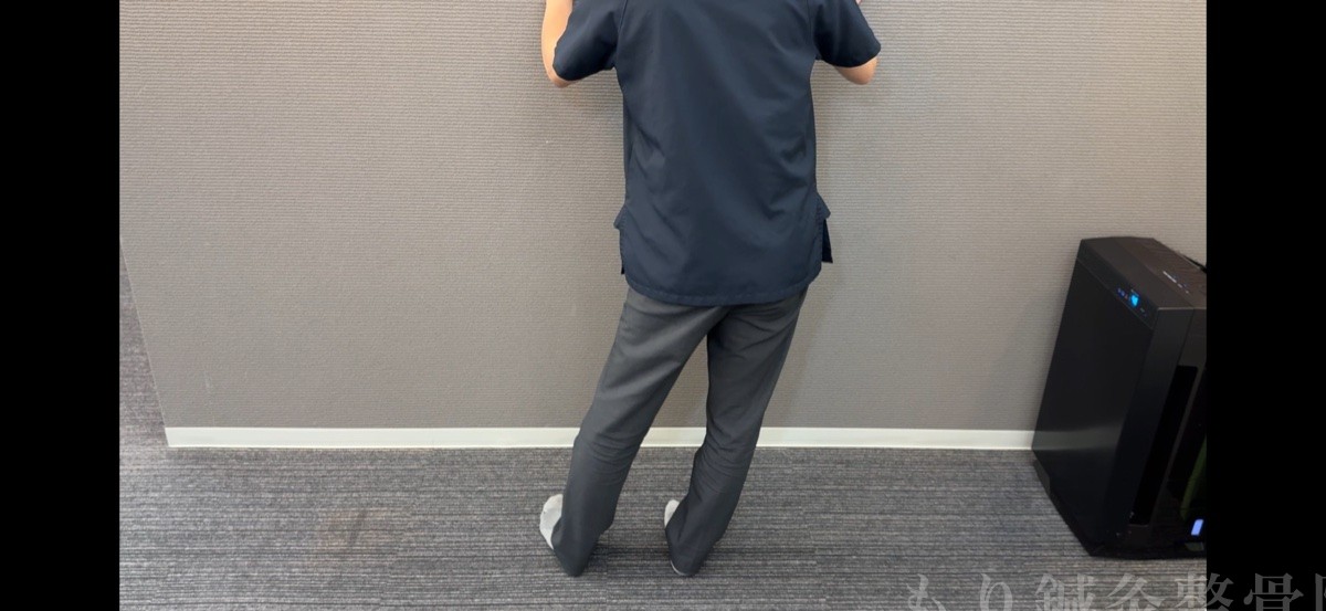 片足立ちの練習・悪い例その2(骨盤を横に突き出している)